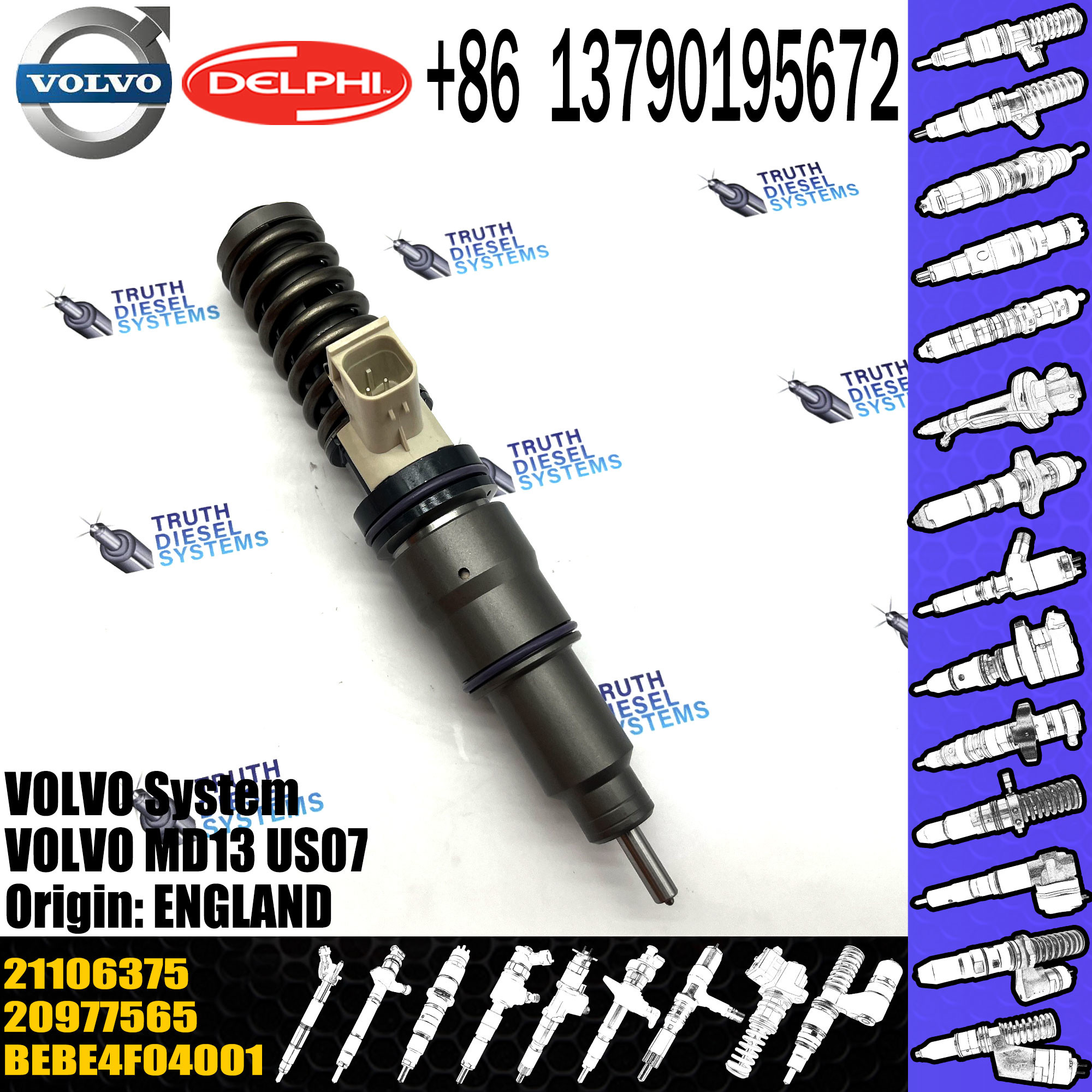 Diesel Electronic Unit Injector BEBE4F04001 BEBE4F07001 85013149 21106375 For VOL MD13 US07