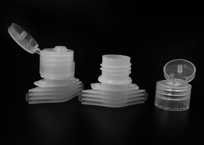 Dia 16mm Plastic Flip Spout Nozzle With Flip - Top Cap For 75% Achohol Washing Gel Pouch