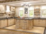 Classic Custom Solid Wood Kitchen Island Cabinet With Black Stone Top