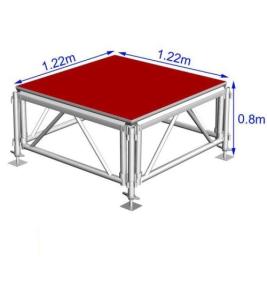 China 90*90cm Folding Organic Glass / Wooden Stage Platforms For Aluminum Stage Truss Show factory