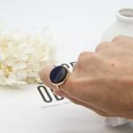 Moissanite Engagement Mens Gold Fashion Rings Alloy Gold Black / Blue Stone