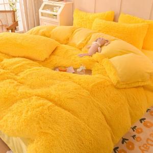 China All-groups Rainbow Color Fur Velvet Fluffy Plush Soft Bedding Sheet Set for Kids Girl factory