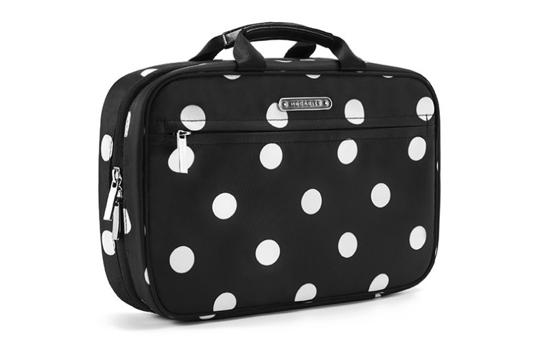 Wave Point Print Polyester Travel Toiletry Bag