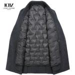 Pure Wool Vertical Stripes Double-Breasted Men's Coat with Short Length and