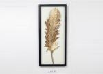 Metal Leaves Design With Black Rectangle Wooden Frame Wall Art Decoration For