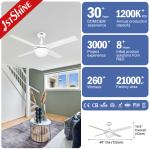 48 Inch Iron Blades Ceiling Fan with LED Lights Remote Control Improve Air