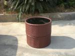 Outdoor Garden Half Round Black Cane Bullet Sofa , Waterproof