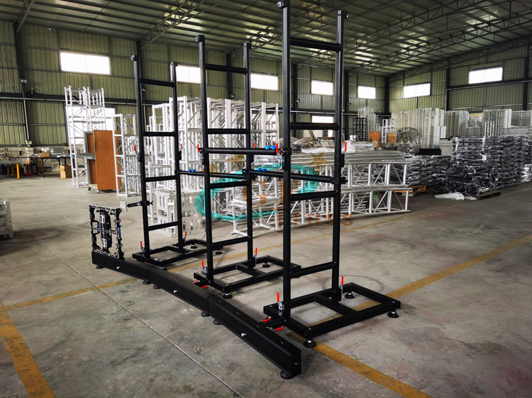 Indoor Aluminum Alloy 6061 T6 LED Screen Truss System Ground Support for LED Display Cabinet