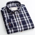 Plaid Shirt Long Sleeve Check 100% Cotton Men′s Shirt Casual Formal Office
