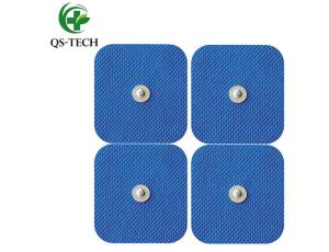 China QS-TECH physical therapy electrode pad 5x5cm snap button electrode factory