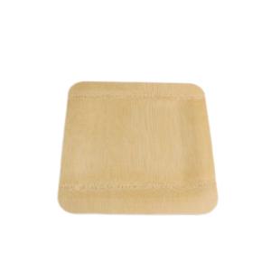 China Square Compostable Plates Bulk Disposable Bamboo Dishware 18cm factory