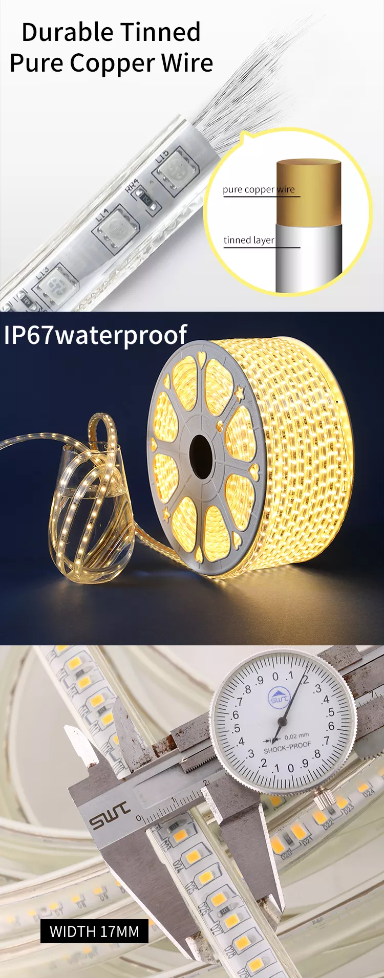 5730 Dimmable Led Strip Smd 2835 Double Row 120 LED Tape Light