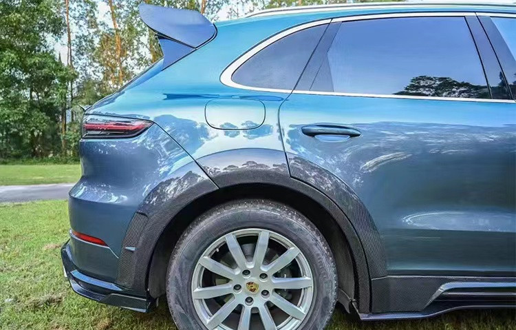 For Porsche Cayenne Carbon Fiber Wide Body Kit Cayenne Upgrades MSY-style Carbon Fiber Front Lip Diffuser Spoiler Hood
