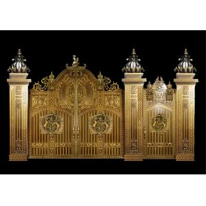 Custom Aluminum Villa Gate Modern Design Galvanized Finish