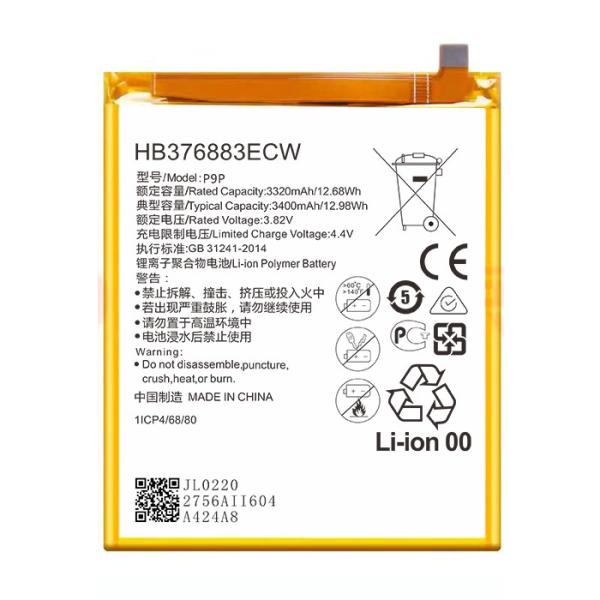 Health Cell Phone Lithium Ion Battery 3320mah 3.82V Huawei P9 Plus Battery