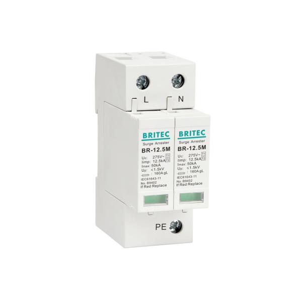 BRITEC BR-12.5M 2P 12.5kA Single Phase Spd lightning arrester surge protective