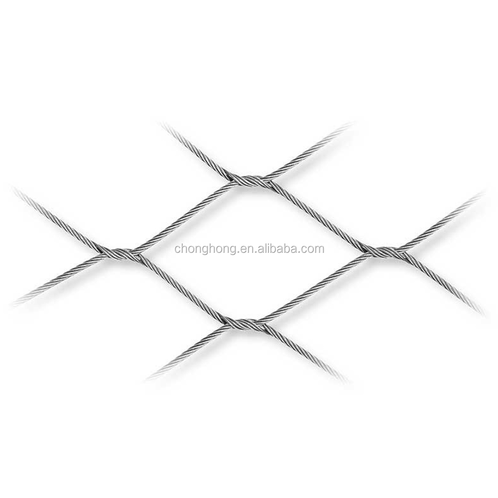 Woven Technique Stainless Steel Wire Rope Netting for Aviary Enclosure and Zoo Animal Cages