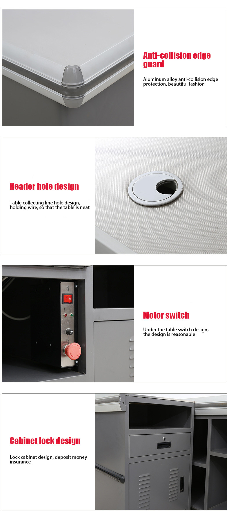 Efficient High Durability Supermarket Checkout Counter With Customizable Length Table Material