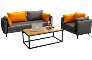 China Leather Sponge MDF Modern Leisure Office Sofa Two Seats factory