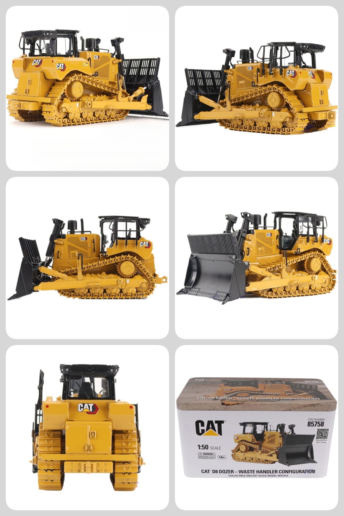 Diecast Masters 1:50 Scale Heavy Duty Dozer Tracked Bulldozer Scrap Processor Model 85758