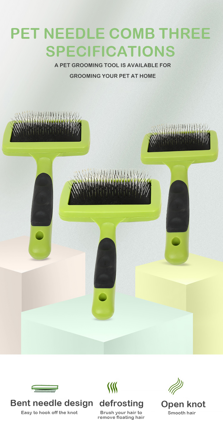 Pet Pin Brush Cat Dog Hair Grooming Slicker Custom Logo Three Sizes Sustainable