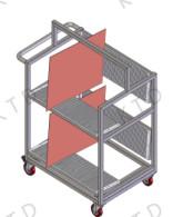 China Industrial Pallet Truck Trolley Aluminum Tube Vertical Trolleybus 200kg Load Capacity factory
