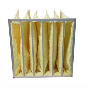 China yellow Water Resistant MERV14 Pocket Air Filters For HVAC Systems factory