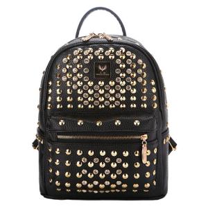 China PU leather Rivets backpacks women backpacks college student School Backpacks mochilas factory