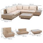 Leisure Outdoor Patio Furniture Modern Design Wicker Rattan Corner Sofa Set for