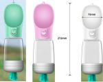 Outdoors Portable Pet Dogs Travel Water Bottle 350ml OEM With B Poop Bags