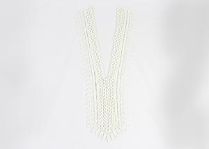 China Cotton Embroidered Lace Neckline Applique Hollowed Out Trim For Couture Gown factory