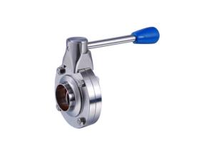 China Customized Fabrication Sanitary Butterfly Valves , Tri Clamp Butterfly Valve factory