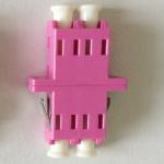 Pink color SC type 10G OM4 LC Duplex Pink plastic Fiber Optic Adapter,low