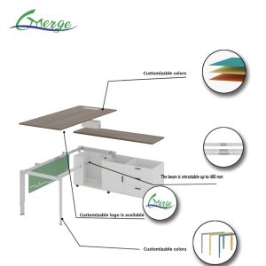 Functional Cable Management System Commercial Manager Office Desk with Wood