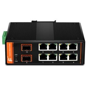 China Gigabit Ethernet Unmanaged Industrial Switch , 8x10/100Base-TX + 2x1000Base-FX SFP factory