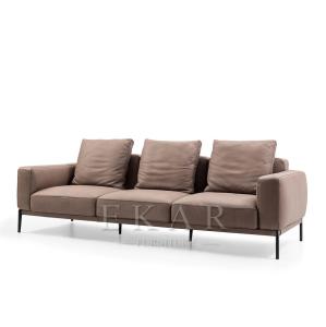 China New design sectional sofa Italian furniture design 3 seater leather sofa factory