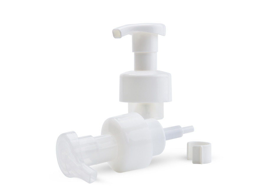 Clear White Foaming Soap Pumps Lightweight 40/410 Secure Clip