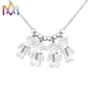 China Engraved Nickel Free SS Family Name Necklace With 55CM Chain factory
