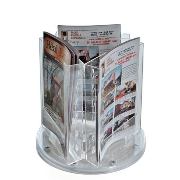 Custom Counter Display Racks , Rotating Acrylic Signage Holder Counter Top