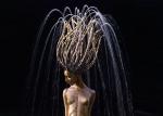 Outdoor Garden Decoration Bronze Woman Water Fountain 250cm Height