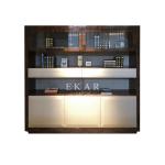 Wood Veneer Leather Designer Preferred Book Shelf Bookcase W001S26B