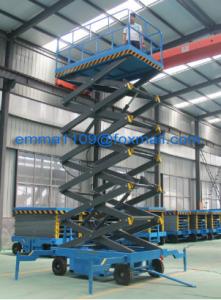 China 300kg SJY0.3-4 Scissor Lift Working Platform 6m Working Height Hydraulic Lifting factory