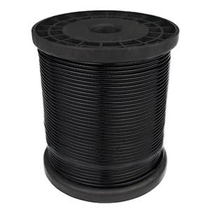 China Topone 200Ft Black Vinyl Coated Wire Rope 1/16 Inch Coated To 3/32 Inch 304 Stainless Steel For String Lights Hanging, factory
