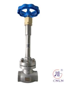 China DN25 Cryogenic Long Stem Manual Globe Valve PTFE Valve CF8 CF3 Blue handwheel factory