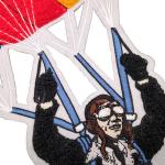 Colorful Personalised Embroidered Badges , Parachute Chenille Embroidery Patches