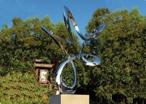China Modern Landscape Polished Stainless Steel Sculpture , Abstract Garden Sculpture factory