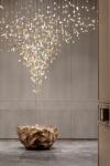 Modern Luxury Glass Gold K9 Crystal Chandelier Interior Living Room Hanging