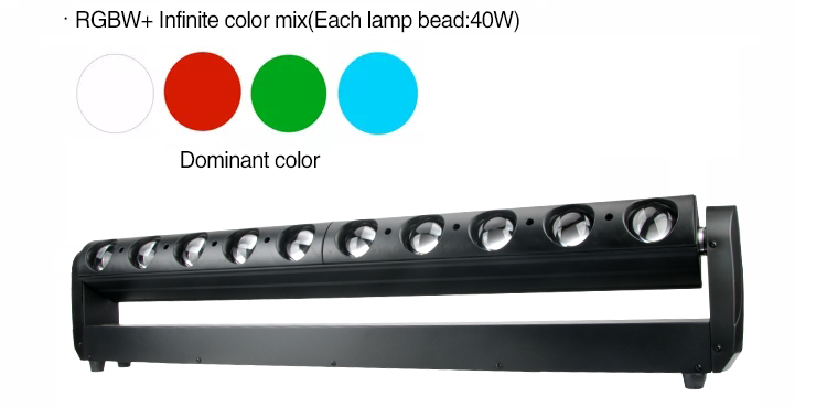 50000 Hours Working Lifetime 10*40w 4in1 LED Beam Moving Head Light for Stage DJ Wedding