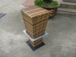 Brown PE Rattan Bar Set , Home Balcony / Garden Table And Chairs
