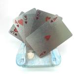 2.5"x 3.5" 100% PVC Playing Cards Silver Foil Durable Plastic Poker Cards